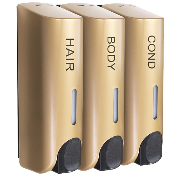 Dispensadores de jabón líquido triples de 350 ml Dispensador de gel de baño multiusos para montaje en pared