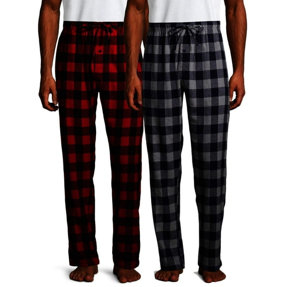 Hanes Men's and Big Men's Cotton Flannel Pajama Pants, 2-Pack