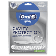 Oral-B Glide Cavity Protection Dental Floss Picks, Helps Prevent Cavities, 75 Count