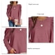 thumbnail image 5 of Top de corte informal para mujer, cuello redondo, mangas abullonadas, Color puro, transpirable, Top para mujer para ir de compras, rojo pardusco XL, 5 of 6