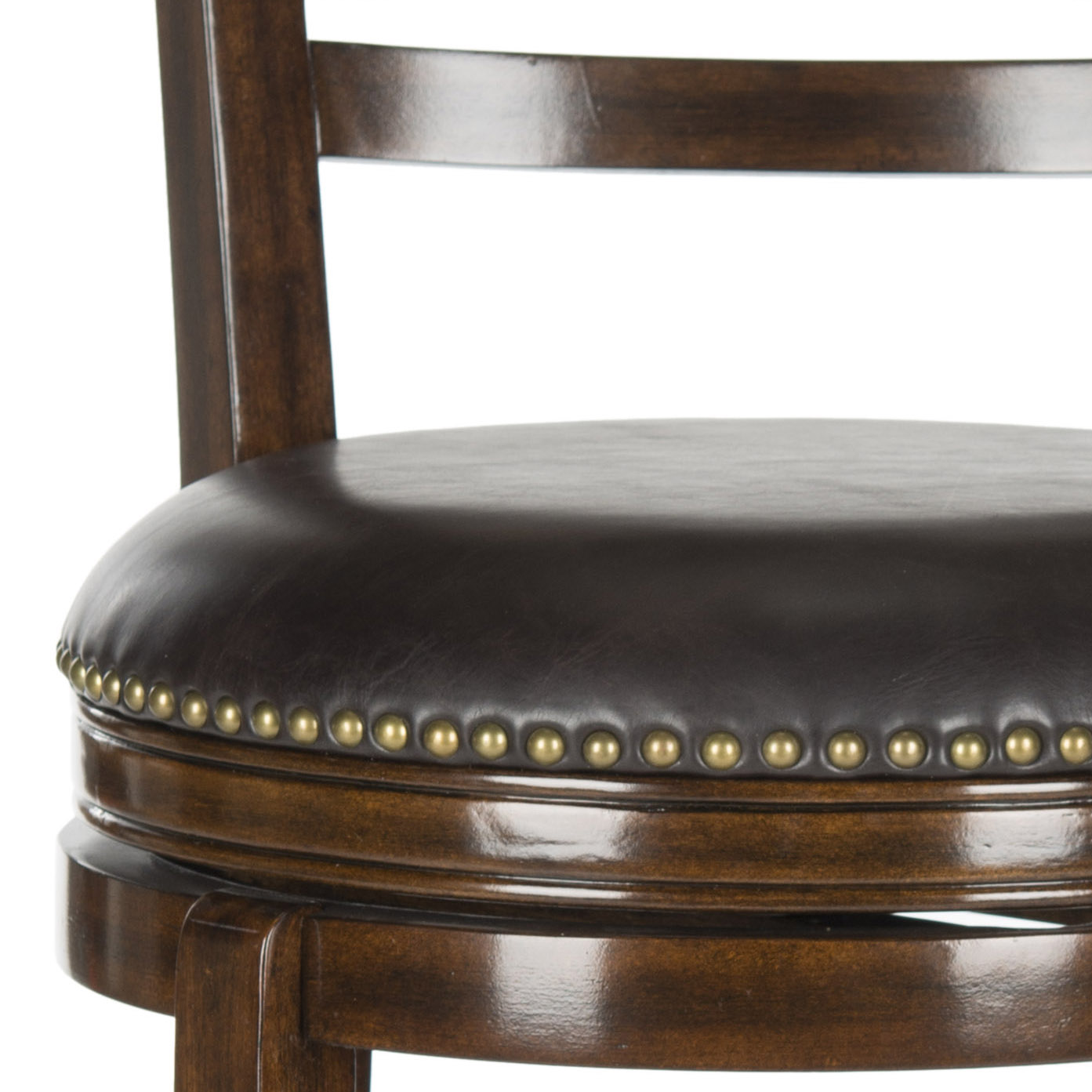 SAFAVIEH Santino Traditional Rustic Swivel Bar Stool with Footrest, Espresso/Brown