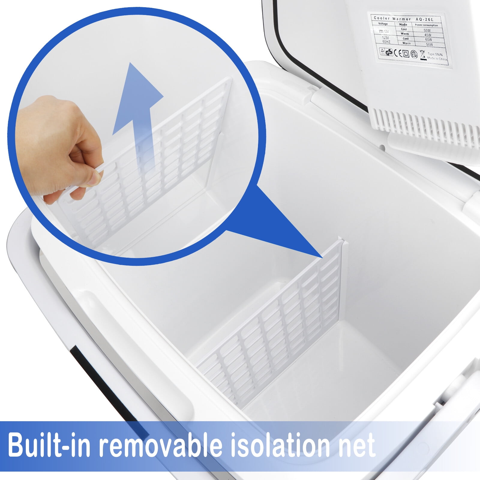 HomGarden 28QT/26L Mini Thermoelectric Cooler/Warmer Portable Car Fridge Camping Travel Picnic