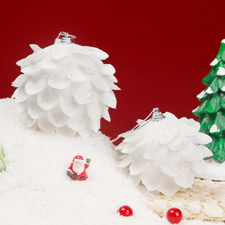 1 Box Christmas Ornaments Eye-catching Unique Shape Styrofoam Lanyard Type  Christmas Balls for Home Brown Polystyrene St