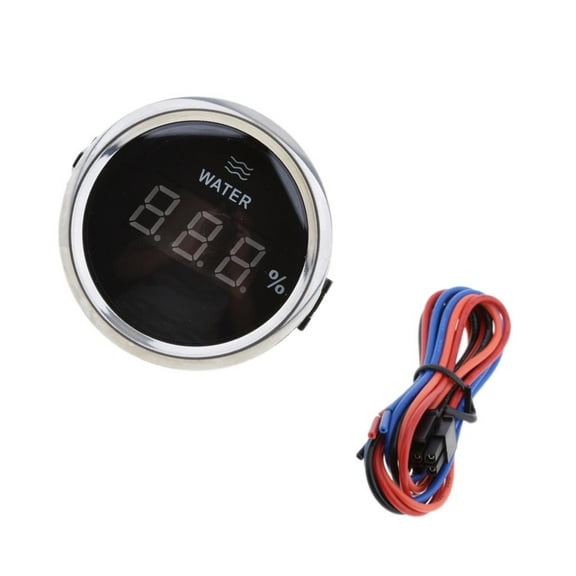 2 Inch 52mm Water Tank Liquid Depth Level - 0-190 Ohm Universal Water Meter, With LED Backlight For Marine Boat RV Car
