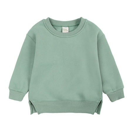 

Yubatuo Children s Padded SweatshirtChildren s Thickened TopsPullover Shirt For Middle And Older Children Green 90
