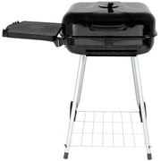 RevoAce 22" Square Steel Charcoal Grill with Foldable Side Shelf, Black