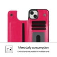 thumbnail image 4 of Allytech Slim Wallet Case for iPhone 15 Plus, Flip PU Leather Kickstand Card Slots Case, Double Magnetic Buttons Shockproof Full Body Protection Durable Case for Women Men - Rose, 4 of 10