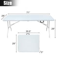 thumbnail image 2 of 6ft Folding Table, Portable Plastic Table for Camping, Picnics, Parties, High Load Bearing Foldable Table White, 2 of 7