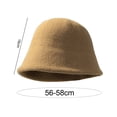 thumbnail image 3 of Round Dome Short Brim Thick Warm Bucket Hat Women Winter Knitting Wool Basin Hat Fashion Accessories-Beige, 3 of 5