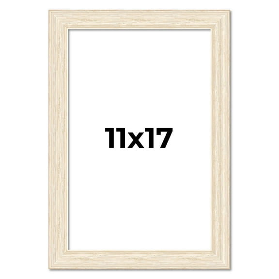 11x17 Frame White Real Wood Picture Frame Width 1.5 inches | Interior Frame Depth 0.5 inches | Barn
