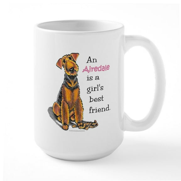 CafePress - Airedale Terrier Lover Large Mug - 15 oz Ceramic Large White Novelty Mug