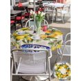 thumbnail image 5 of Outdoor Tablecloth with Umbrella Hole for Patio/Picnic/Party/Camping, Summer Lemons Waterproof Table Cloth Round Cover Washable, Vintage Yellow Fruit Flower Blue Ethnic Plaid (Dia 54"), 5 of 9