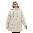 thumbnail image 3 of Soularge Women's Plus Size Winter Jacket Windrproof Winter Coat Warm Puffer Jacket Beige 6X, 3 of 7