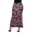 thumbnail image 4 of Women's 24Seven Comfort Apparel Paisley Print Fold Over Waist Maxi Skirt Color: Black Multi Size: MEDIUM, 4 of 5