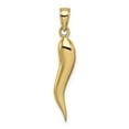 thumbnail image 4 of FB Jewels 10K Yellow Gold Large Italian Horn Pendant, 4 of 4