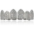 thumbnail image 1 of 18K Gold Plated Iced-Out Grillz with Extra Molding Bars Included, 1 of 3