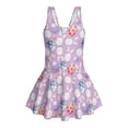 thumbnail image 6 of DISNIMO Bunny Easter Egg Print Girls One Piece Swimsuits Sleeveless Bathing Suit with Skirt Quick Dry Swimwear Halter Swim Dress Size 3-13, 6 of 8