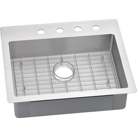 - Elkay ECTSRAD25226BG4 Crosstown Stainless Steel Single Bowl Dual-Mount Sink Kit with 4 Faucet Holes