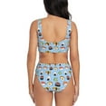 thumbnail image 3 of Kdxio Kawaii Sushi (2) Print Women's 2 Piece High Waisted Wrap Spaghetti Strap Summer Swimsuit Bikini Set-X-Large, 3 of 7
