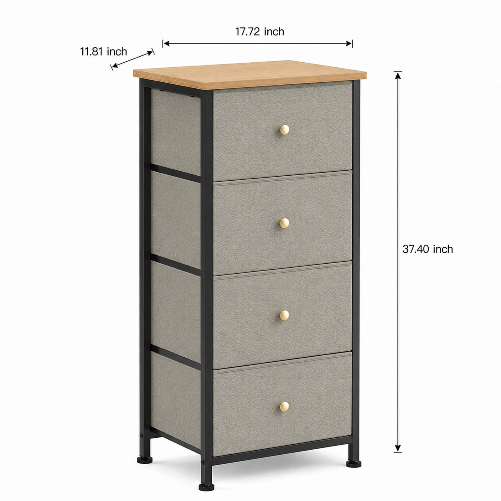 Alvantor Dresser Nightstand for Bedroom, 4-Drawer Fabric Dresser Storage Tower, Space-saving tower, Bedroom or closet use, Chest of drawers for small spaces
