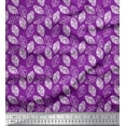 thumbnail image 1 of Soimoi Rayon Crepe Fabric Leaves Block Print Sewing Fabric Yard 46 Inch Wide, 1 of 3