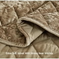 thumbnail image 6 of Chezmoi Collection Lux Tan Velvet Quilt Queen Set, 3-Piece Lush Plush Distressed Velvet Bedding All Season Lightweight Bedspread Brushed Microfiber Reverse with Diamond Stitch Quilting, 6 of 9