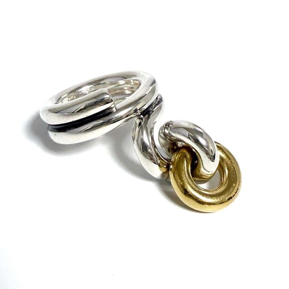 Pre-Owned Bottega Veneta Women's Combination Ring, Silver 925