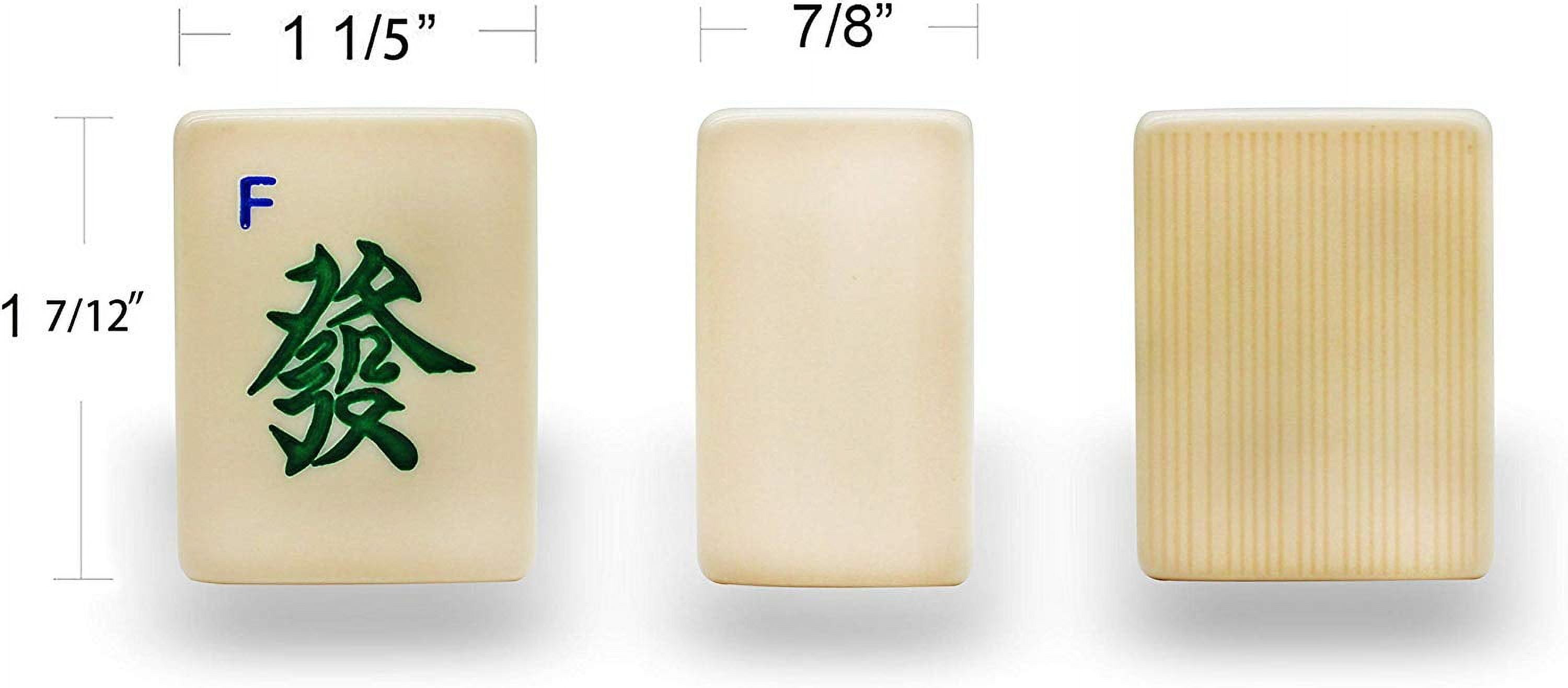 Chinese Mahjong X-Large 144 Numbered White Ivory Color Melamine Tiles 1.5 Inch Large Tile with Carrying Travel Case Pro Complete Game Set -( Majiang,Mah Jong, Mahjongg, Mah-Jong)
