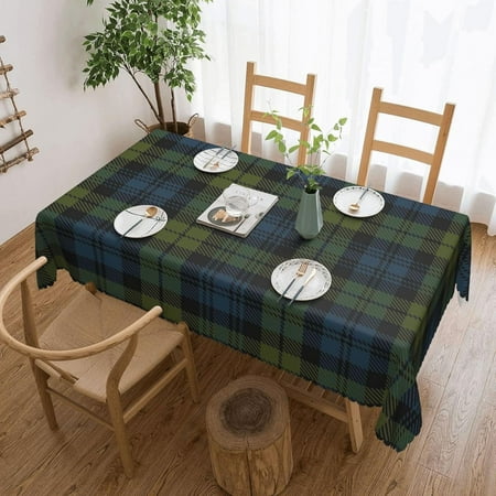 

Rectangle Table Cloth Scottish Campbell Tartan Plaid Resistant Washable Tablecloth Decorative Table Cover for Dining Indoor and Outdoor