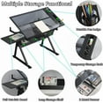 thumbnail image 5 of Qiushi Glass Drafting Desk with Adjustable Height and Chair, Black, 5 of 13