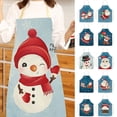 thumbnail image 2 of Biplut Christmas Apron Cartoon Christmas Pattern Strap Design Wear-Resistant Anti-oil Fadeless Dirt-resistant Washable Versatile Decorative Christmas Apron for Kitchen (Type G), 2 of 13