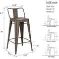 thumbnail image 2 of 26 inch Metal Bar Stools Set of 4 Modern Counter Height Stools with Backs Industrial Low Back Bar Chairs for Indoor Outdoor Matte Black, 2 of 20