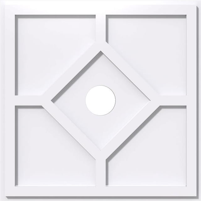 Ekena Millwork CMP40EY-06000 40 in. OD x 6 in. ID Carré Embry Architectural Grade PVC Contemporain Plafond Médaillon