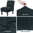 thumbnail image 3 of Armless Accent Chair Slipcover Stretch Accent Slipper Chair Cover Removable Oversized Big Chair Furniture Protector Slip Cover for Home Hotel (Dark Gray, 2), 3 of 7