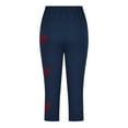 thumbnail image 4 of Juslio Girls Pants Kids Girls Fashion Print Summer Leisure Yoga Leggings Sports Cropped（Navy Capris， 8 Years）, 4 of 8