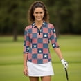 thumbnail image 2 of Garronmavis Patriotic Star Women's Golf Shirt and Sun Visor Hat Set Adjustable UV Protection Sun Hat Cap Moisture Wicking Athletic Long Sleeve Shirts for Shopping and Daily Wear, 2 of 7