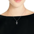 thumbnail image 6 of Vibrant Faith Mixed Stone Inlays Sterling Silver Stylized Cross Necklace, 6 of 6