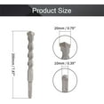 thumbnail image 2 of FYBTO Masonry Drill Bit 20mm x 200mm Carbide Tipped Rotary Hammer Bit Square Shank for Impact Drill 1Pcs-0621, 2 of 5