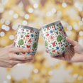 thumbnail image 2 of 12oz Stemless Wine Tumblers White Christmas Gnome Pattern Vacuum Insulated Stainless Steel Travel Tumbler Cups Mug with Lid and Straw for Champaign,Cocktail,Beer with Cleaning Brush, 2 of 5