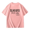 thumbnail image 4 of Tfken Girls Tees For Summer Short Sleeve Letter Print Crew Neck Tops Daily Wear Trendy Kids Comfortable Shirts Pink Size 3-4 Years, 4 of 4