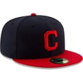 thumbnail image 2 of Gorra New Era 59Fifty Auténtica Cleveland Indians Navy MLB, 2 of 7