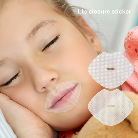 XIRQI Closed Mouth Sticker Painless Removal Nasal Breathing Aid 60Pcs Lip-Shaped Closed Mouth Stickers Gentle Transparent Strips for Night-Time Anti-Snoring