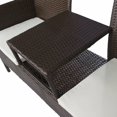 thumbnail image 3 of vidaXL 2-Seater Garden Sofa with Tea Table Poly Rattan Brown, 3 of 5