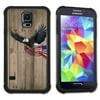 Maximum Protection Cell Phone Case / Cell Phone Cover with Cushioned Corners for Samsung Galaxy S5 - Eagle with Flag