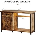 thumbnail image 5 of DreamCurship 55-75 Gallon Aquarium Stand with Storage Cabinet & Power Outlets LED Light, Fish Tank Stand with Drawer & Barn Door, Suitable for Fish Tank Stand, Turtle Tank, Reptile Terrarium, Brown, 5 of 8