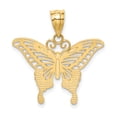 thumbnail image 4 of Finest Gold 14K Yellow & Rhodium Diamond-Cut Butterfly Pendant, 4 of 4