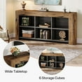 thumbnail image 5 of MAYEERTY 63" Rustic Console Table, 6 Open Compartments Wooden Couch Table for Entryway, 5 of 6