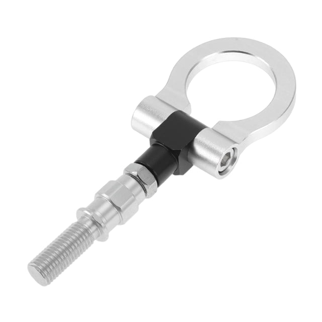Barras de Remolque Únicas para Vehículos para BYD FO 2008-2015 Gancho de Remolque Frontal y Trasero 15.3mm Aleación de Aluminio 98mm Tono Plateado 1 Juego