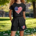thumbnail image 5 of SELONE Girls Summer Sets 2 Piece 4th of July Big Kids Clothing Short Sleeve Shirts and Shorts Patriotic Graphic Outfits, 5 of 5