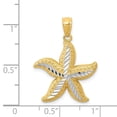 thumbnail image 4 of Diamond2Deal 14K Yellow Gold with White Rhodium Starfish Pendant for Men (L- 0.99 in, W- 0.73 in), 4 of 4